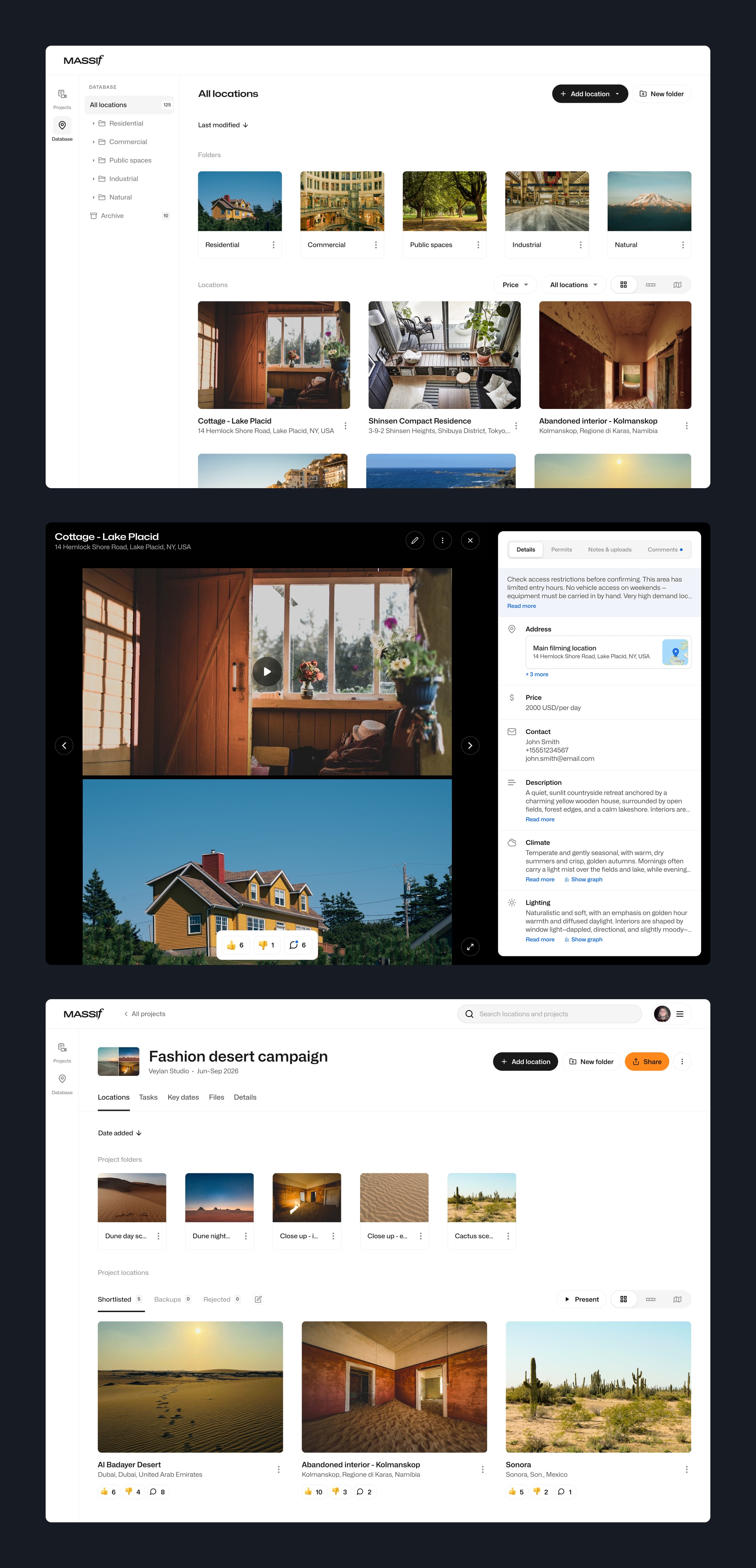 Massif — Location database and collaboration workspace for production teams
